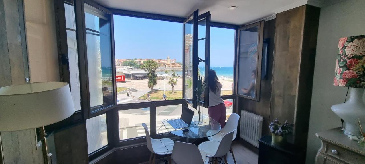 기욘 Apartamento La Escalerona Con Vistas Al Mar 아파트 외부 사진